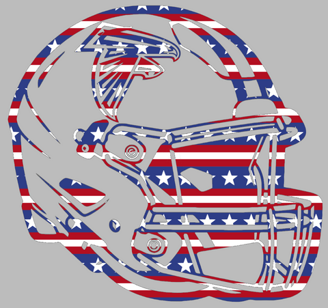 Atlanta Falcons Football Helmet Stars & Stripes USA American Flag Vinyl Decal PICK SIZE