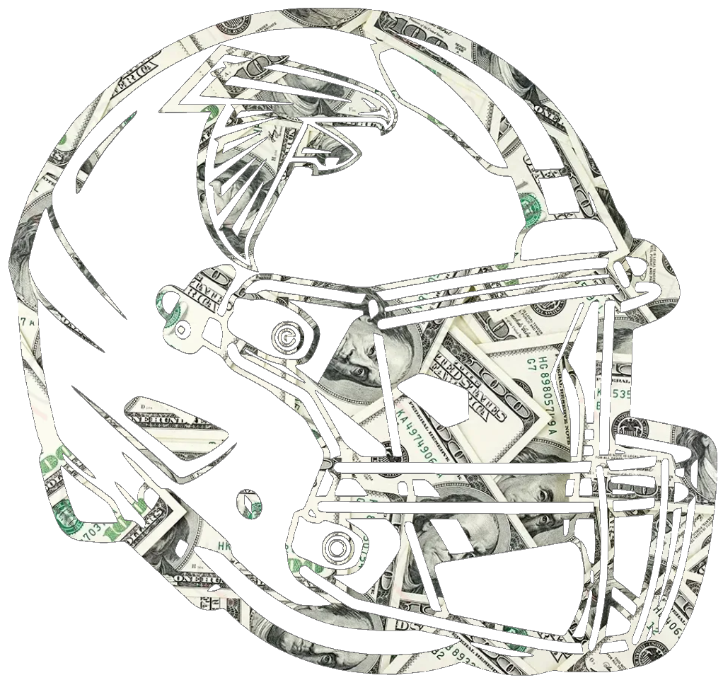 Atlanta Falcons Football Helmet Money Print Premium DieCut Vinyl Decal PICK SIZE