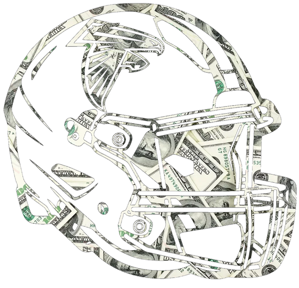 Atlanta Falcons Football Helmet Money Print Premium DieCut Vinyl Decal PICK SIZE