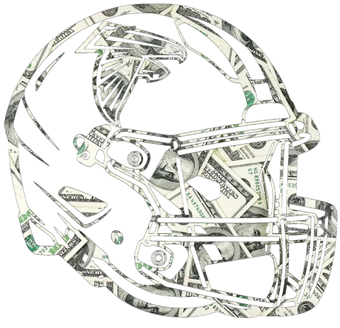 Atlanta Falcons Football Helmet Money Print Premium DieCut Vinyl Decal PICK SIZE