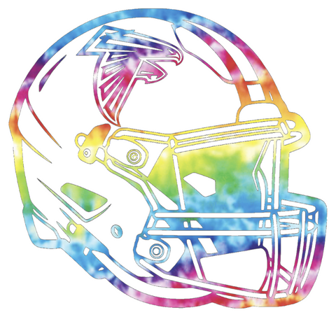 Atlanta Falcons Crucial Catch Cancer Football Helmet Tie Dye Vinyl Decal PICK SIZE