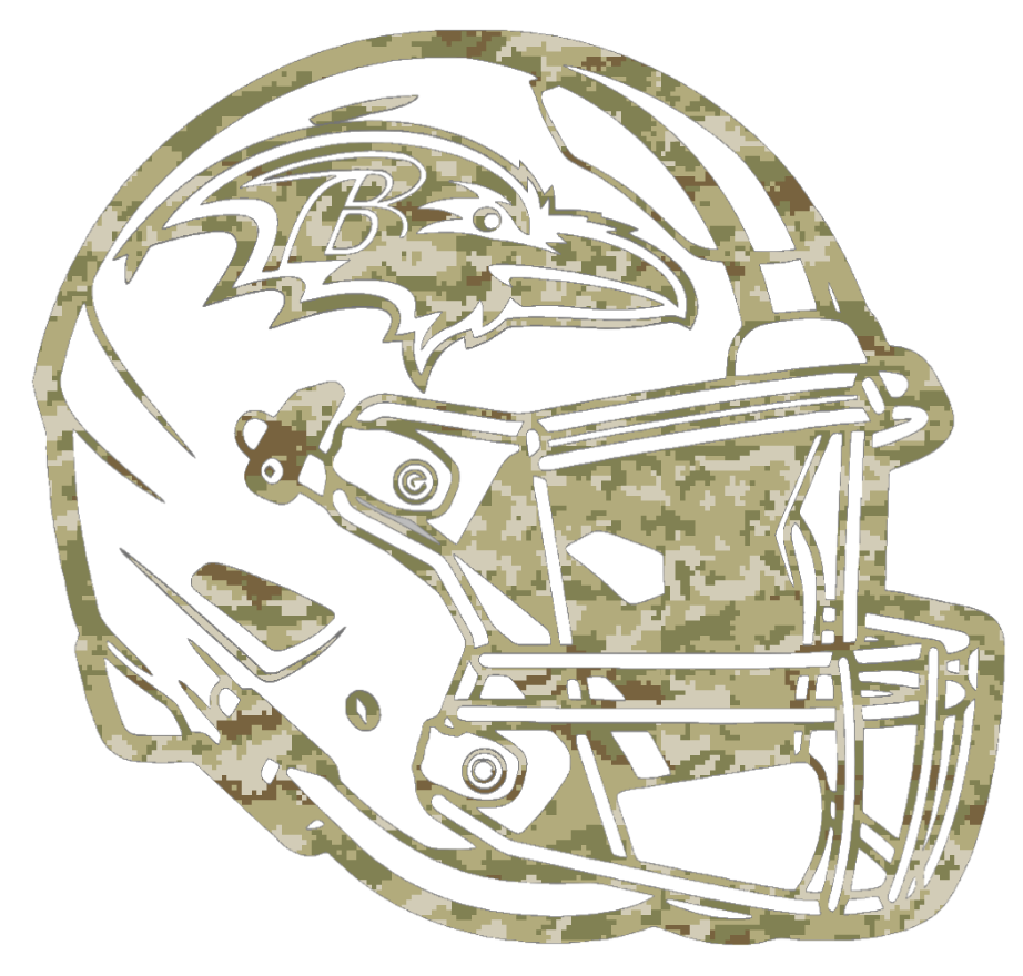 Baltimore Ravens Football Helmet Salute to Service Camouflage Camo Vinyl Decal PICK SIZE