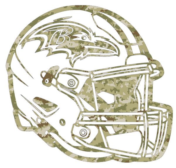 Baltimore Ravens Football Helmet Salute to Service Camouflage Camo Vinyl Decal PICK SIZE
