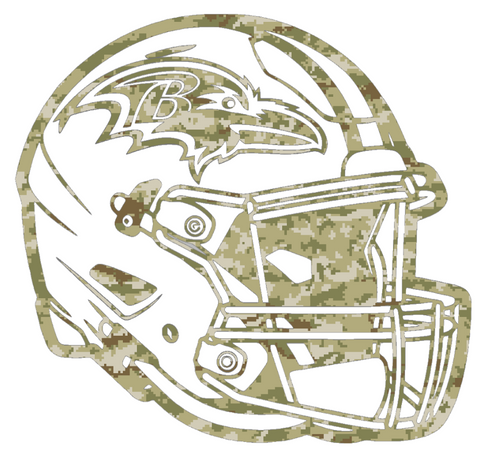 Baltimore Ravens Football Helmet Salute to Service Camouflage Camo Vinyl Decal PICK SIZE