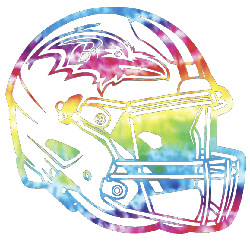 Baltimore Ravens Crucial Catch Cancer Football Helmet Tie Dye Vinyl Decal PICK SIZE