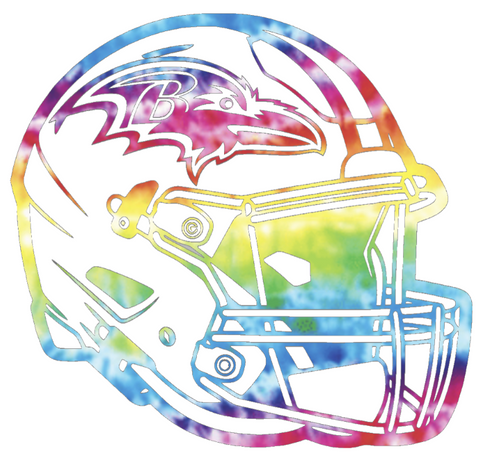 Baltimore Ravens Crucial Catch Cancer Football Helmet Tie Dye Vinyl Decal PICK SIZE
