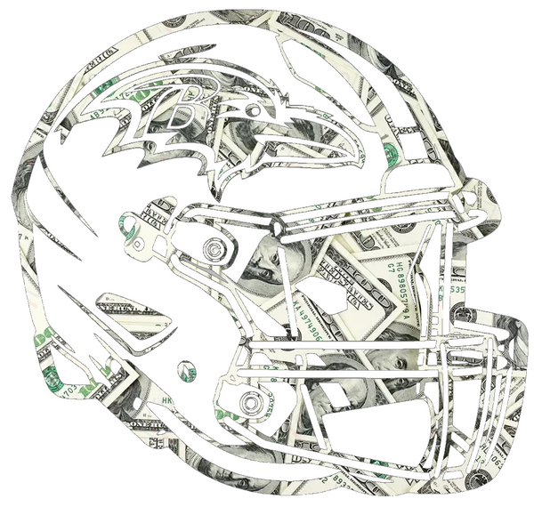 Baltimore Ravens Football Helmet Money Print Premium DieCut Vinyl Decal PICK SIZE