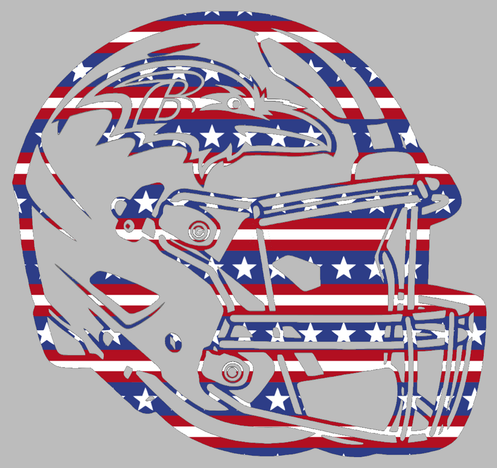Baltimore Ravens Football Helmet Stars & Stripes USA American Flag Vinyl Decal PICK SIZE