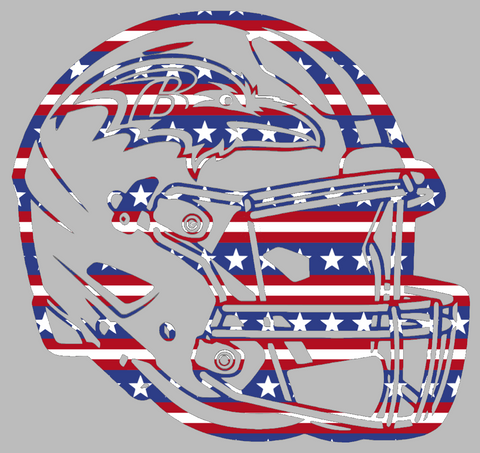 Baltimore Ravens Football Helmet Stars & Stripes USA American Flag Vinyl Decal PICK SIZE