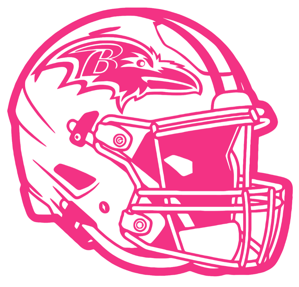 Baltimore Ravens HOT PINK Football Helmet Premium DieCut Vinyl Decal PICK SIZE