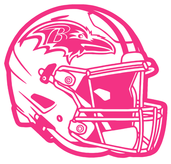 Baltimore Ravens HOT PINK Football Helmet Premium DieCut Vinyl Decal PICK SIZE