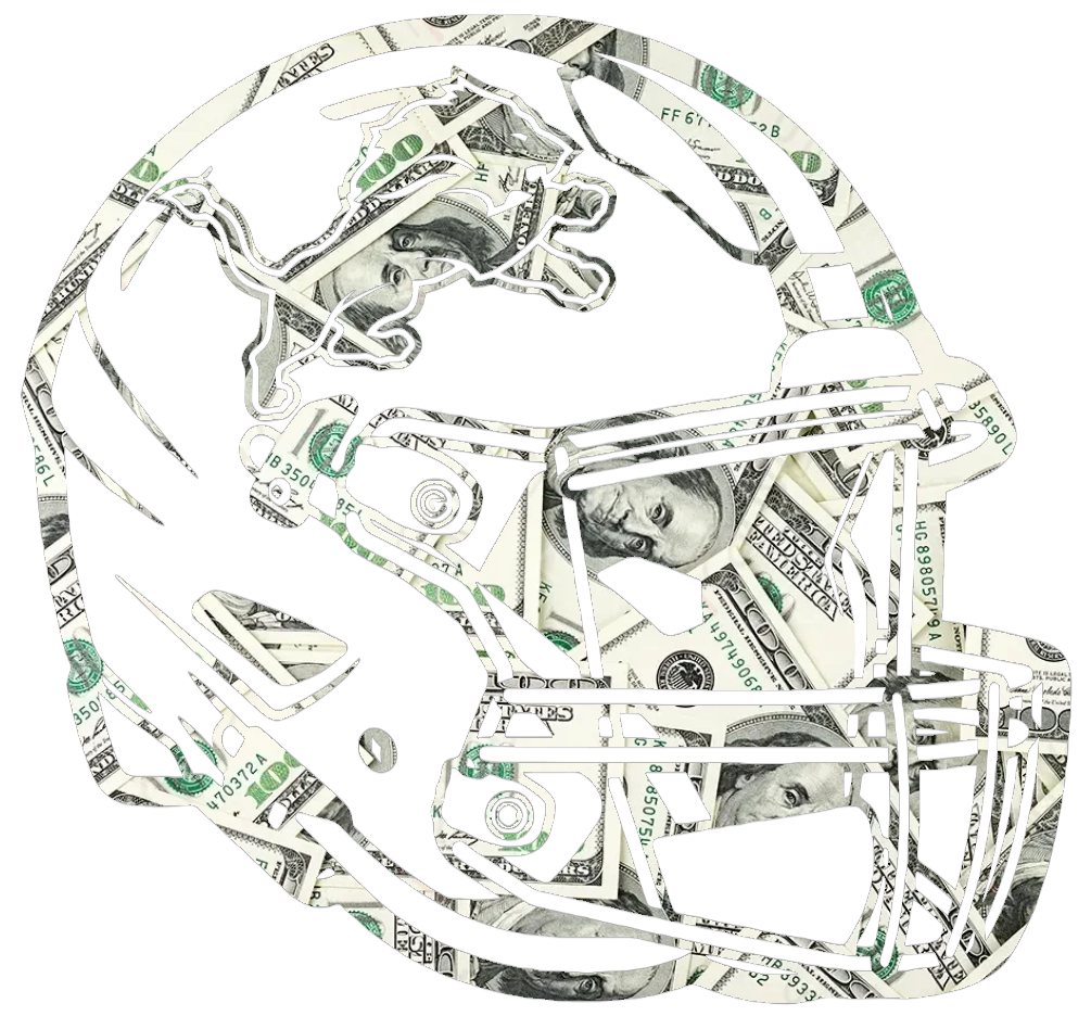 Detroit Lions Football Helmet Money Print Premium DieCut Vinyl Decal PICK SIZE