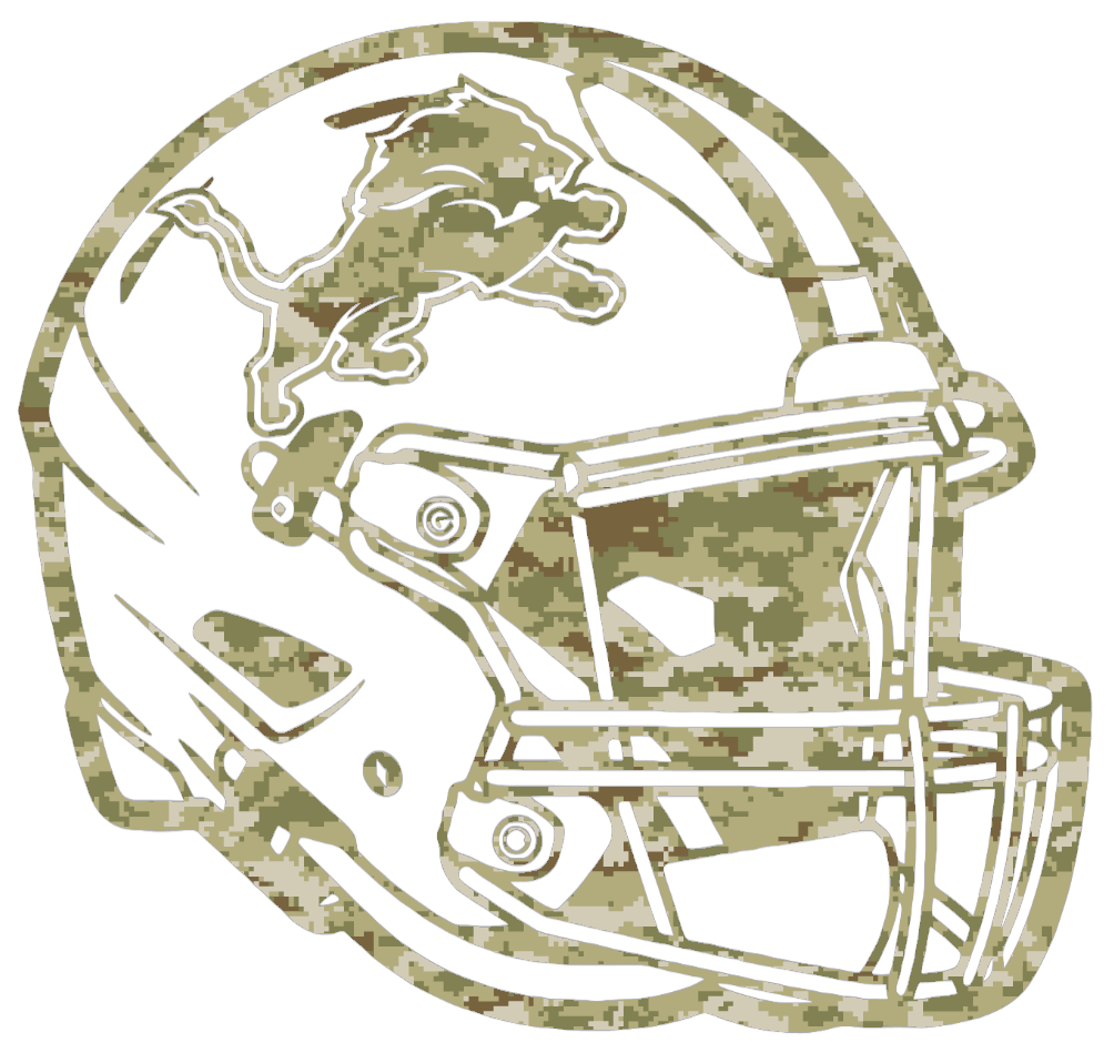 Detroit Lions Football Helmet Salute to Service Camouflage Camo Vinyl Decal PICK SIZE