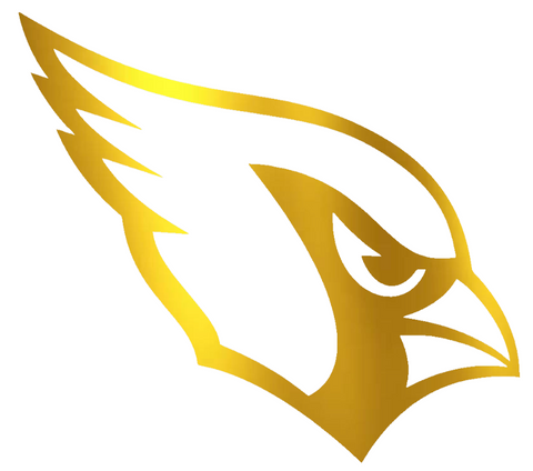 Arizona Cardinals GOLD CHROME MIRROR Team Logo Premium DieCut Vinyl Decal PICK SIZE