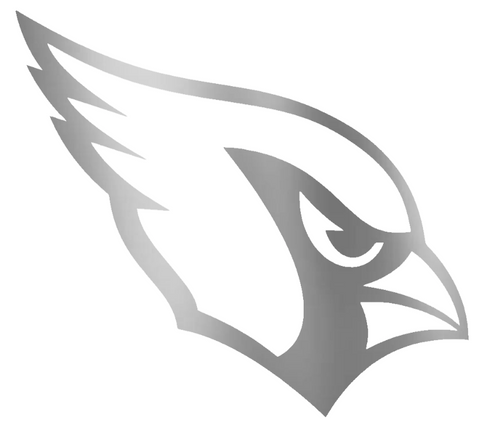 Arizona Cardinals SILVER CHROME MIRROR Team Logo Premium DieCut Vinyl Decal PICK SIZE