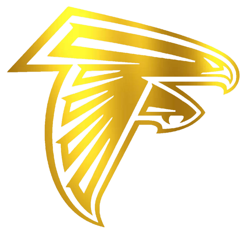 Atlanta Falcons GOLD CHROME MIRROR Team Logo Premium DieCut Vinyl Decal PICK SIZE