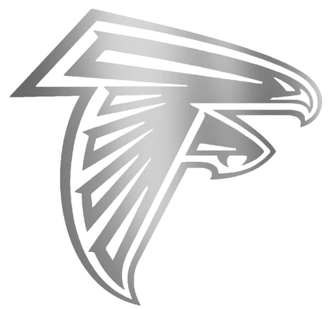 Atlanta Falcons SILVER CHROME MIRROR Team Logo Premium DieCut Vinyl Decal PICK SIZE