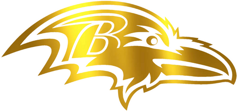 Baltimore Ravens GOLD CHROME MIRROR Team Logo Premium DieCut Vinyl Decal PICK SIZE