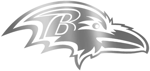Baltimore Ravens SILVER CHROME MIRROR Team Logo Premium DieCut Vinyl Decal PICK SIZE