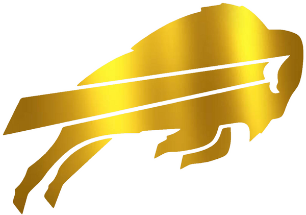 Buffalo Bills GOLD CHROME MIRROR Team Logo Premium DieCut Vinyl Decal PICK SIZE