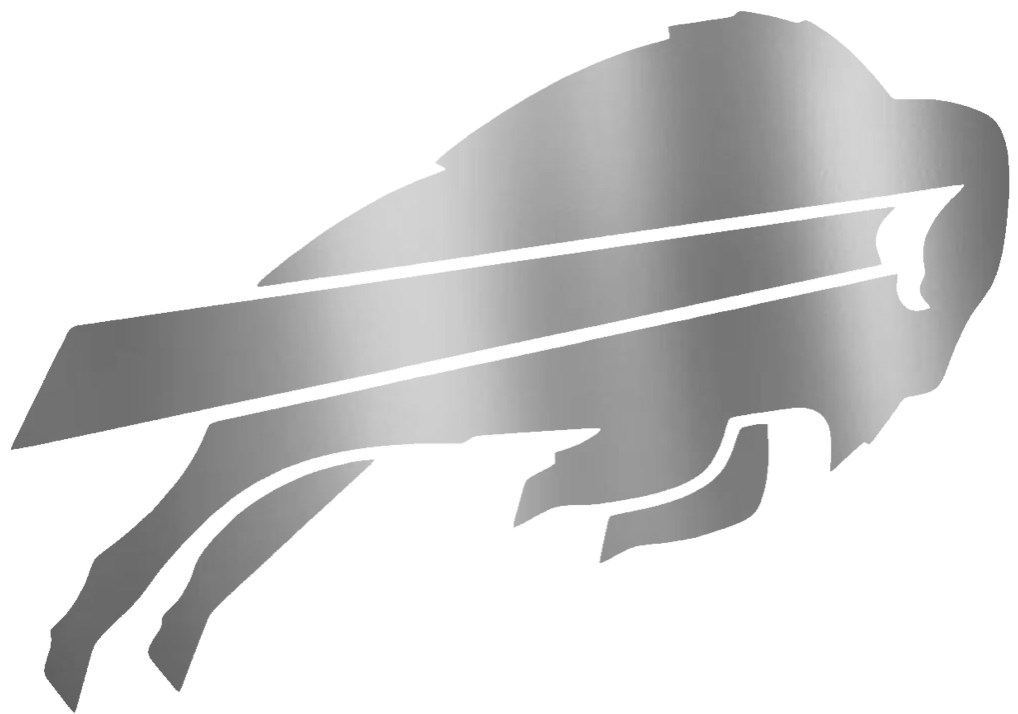 Buffalo Bills SILVER CHROME MIRROR Team Logo Premium DieCut Vinyl Decal PICK SIZE