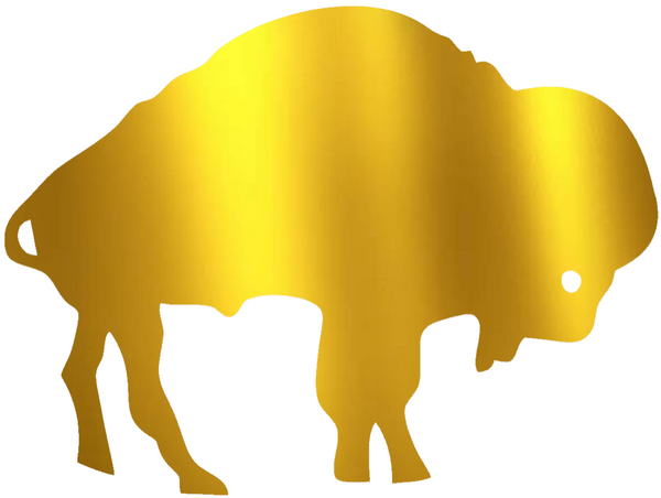 Buffalo Bills GOLD CHROME MIRROR Retro Logo Premium DieCut Vinyl Decal PICK SIZE