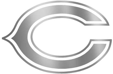 Chicago Bears SILVER CHROME MIRROR Team Logo Premium DieCut Vinyl Decal PICK SIZE