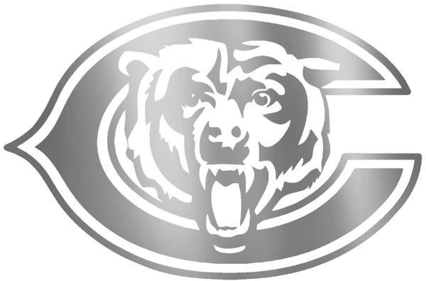 Chicago Bears SILVER CHROME MIRROR Alternate Logo Premium DieCut Vinyl Decal PICK SIZE