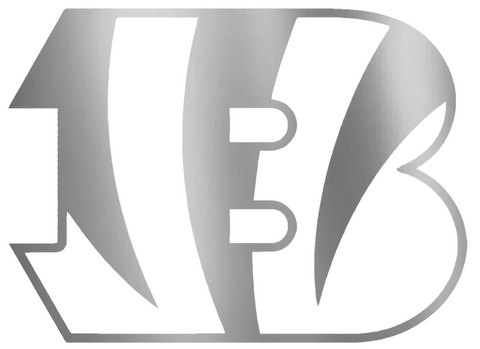 Cincinnati Bengals SILVER CHROME MIRROR Team Logo Premium DieCut Vinyl Decal PICK SIZE