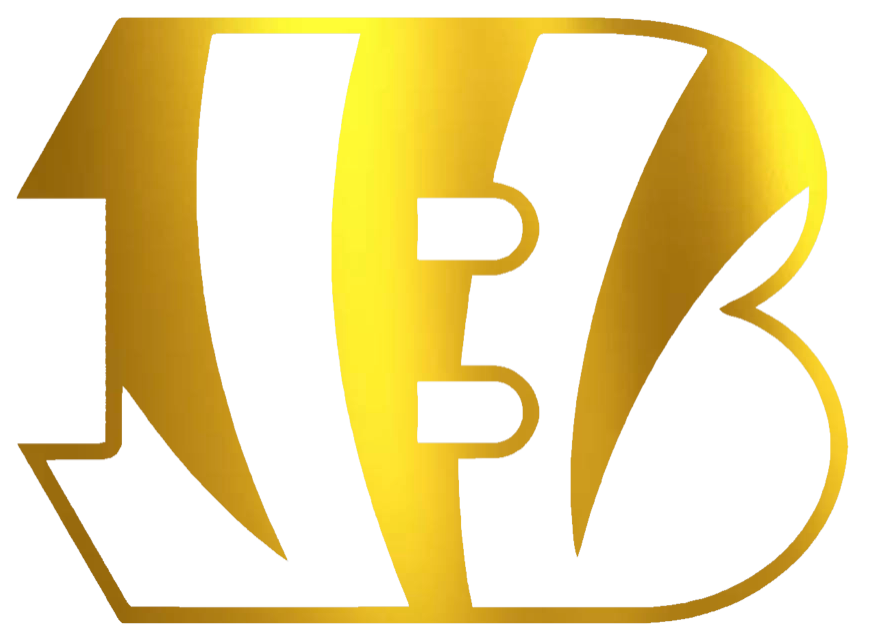 Cincinnati Bengals GOLD CHROME MIRROR Team Logo Premium DieCut Vinyl Decal PICK SIZE