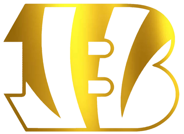 Cincinnati Bengals GOLD CHROME MIRROR Team Logo Premium DieCut Vinyl Decal PICK SIZE