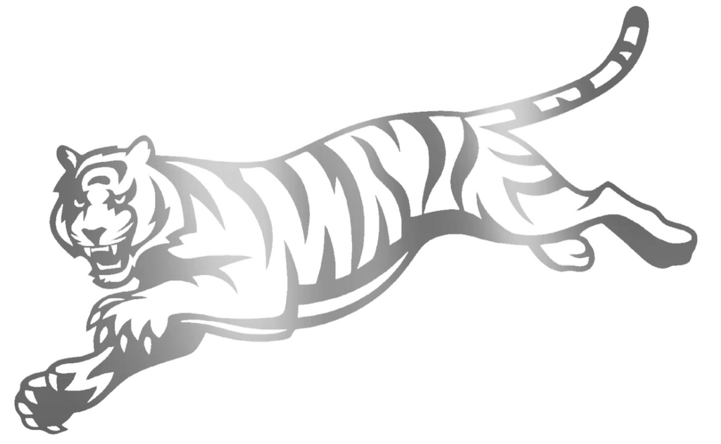 Cincinnati Bengals SILVER CHROME MIRROR Retro Throwback Logo Premium DieCut Vinyl Decal PICK SIZE