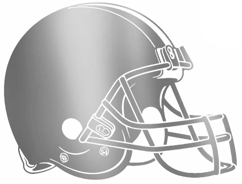 Cleveland Browns SILVER CHROME MIRROR Team Logo Premium DieCut Vinyl Decal PICK SIZE