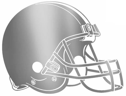 Cleveland Browns SILVER CHROME MIRROR Team Logo Premium DieCut Vinyl Decal PICK SIZE