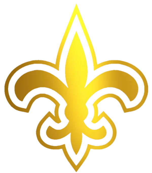 New Orleans Saints GOLD CHROME MIRROR Alternate Logo Premium DieCut Vinyl Decal PICK SIZE