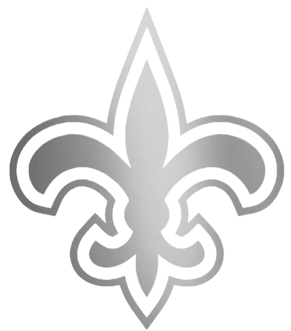 New Orleans Saints SILVER CHROME MIRROR Alternate Logo Premium DieCut Vinyl Decal PICK SIZE