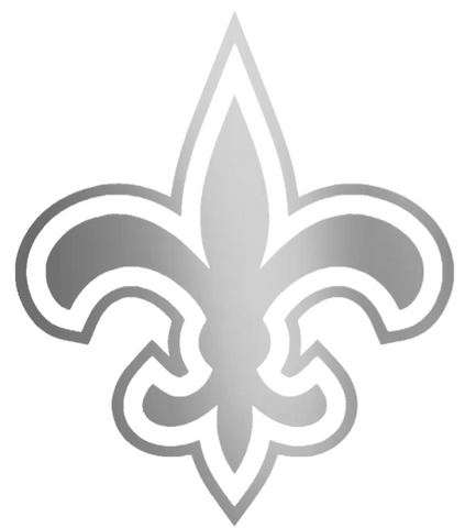 New Orleans Saints SILVER CHROME MIRROR Alternate Logo Premium DieCut Vinyl Decal PICK SIZE