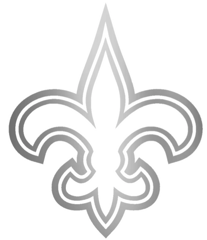 New Orleans Saints SILVER CHROME MIRROR Team Logo Premium DieCut Vinyl Decal PICK SIZE