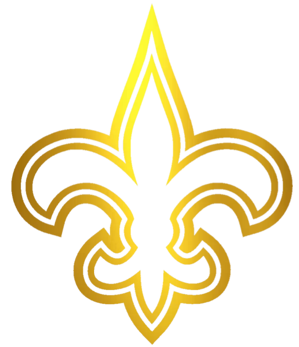 New Orleans Saints GOLD CHROME MIRROR Team Logo Premium DieCut Vinyl Decal PICK SIZE