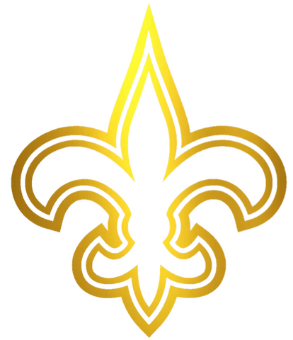 New Orleans Saints GOLD CHROME MIRROR Team Logo Premium DieCut Vinyl Decal PICK SIZE