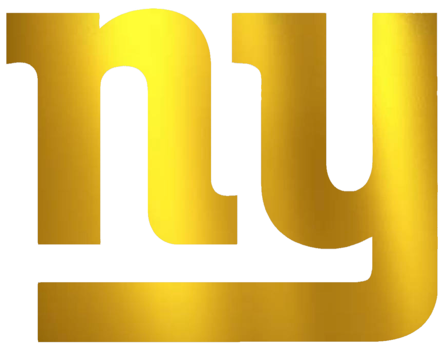New York Giants GOLD CHROME MIRROR Team Logo Premium DieCut Vinyl Decal PICK SIZE