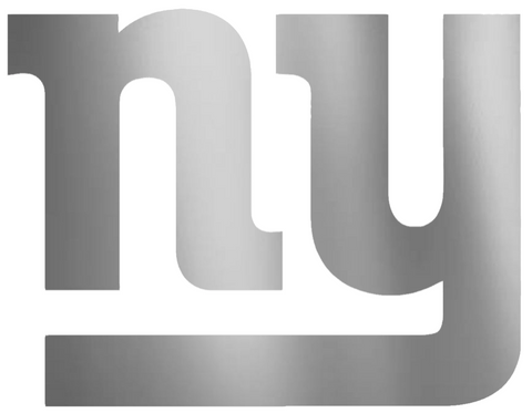New York Giants SILVER CHROME MIRROR Team Logo Premium DieCut Vinyl Decal PICK SIZE