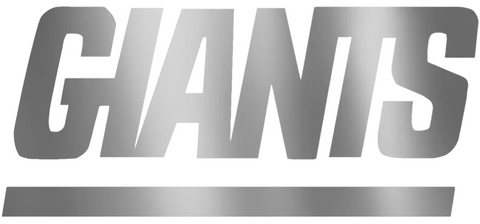 New York Giants SILVER CHROME MIRROR Team Name Logo Premium DieCut Vinyl Decal PICK SIZE