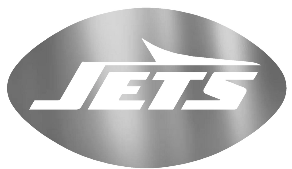 New York Jets SILVER CHROME MIRROR Alternate Logo Premium DieCut Vinyl Decal PICK SIZE