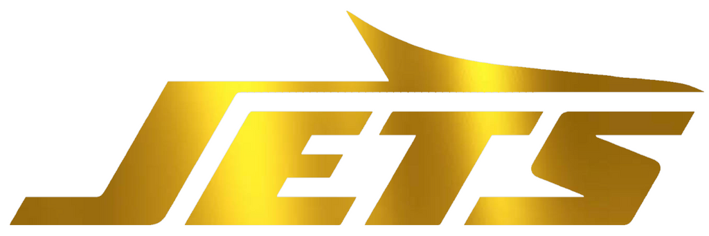 New York Jets GOLD CHROME MIRROR Team Logo Premium DieCut Vinyl Decal PICK SIZE