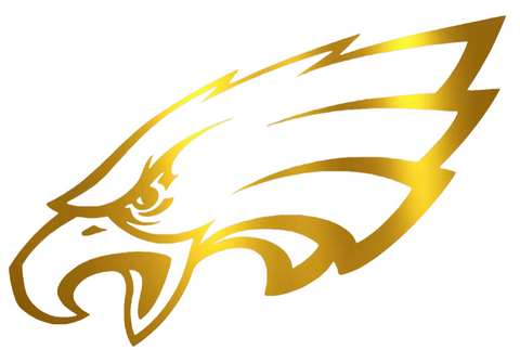 Philadelphia Eagles GOLD CHROME MIRROR Team Logo Premium DieCut Vinyl Decal PICK SIZE