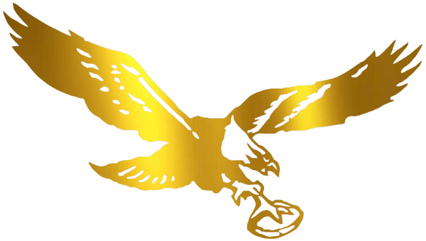 Philadelphia Eagles GOLD CHROME MIRROR Retro Throwback Logo Premium DieCut Vinyl Decal PICK SIZE