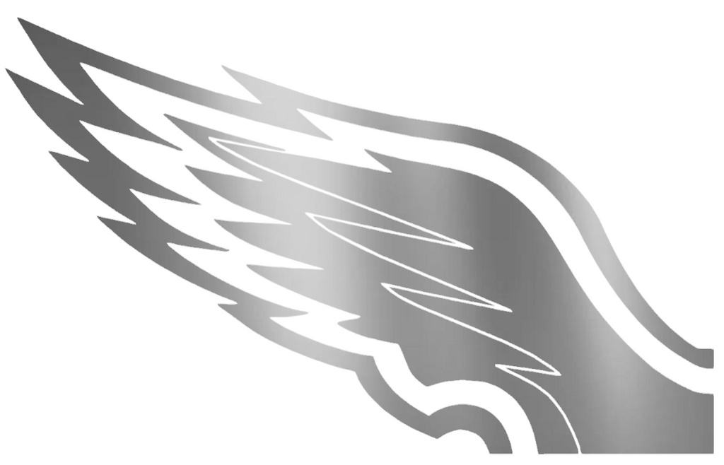 Philadelphia Eagles SILVER CHROME MIRROR Wings Logo Premium DieCut Vinyl Decal PICK SIZE