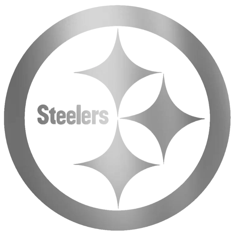 Pittsburgh Steelers SILVER CHROME MIRROR Team Logo Premium DieCut Vinyl Decal PICK SIZE