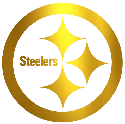 Pittsburgh Steelers GOLD CHROME MIRROR Team Logo Premium DieCut Vinyl Decal PICK SIZE